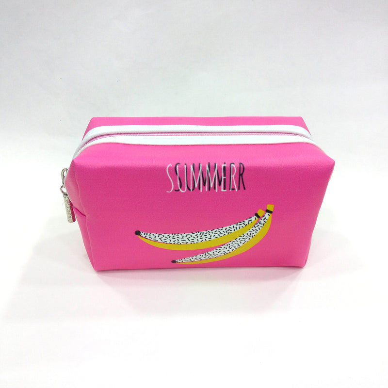 Summer Banana Print Cosmetic/Travel Pouch in Pink Color - BestP : Best Product at Best Price