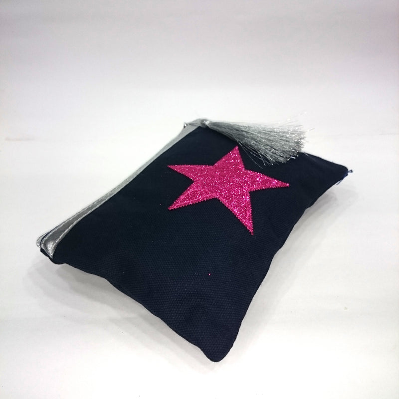 Pink Star Cosmetic/Travel Pouch in Deep Blue Color - BestP : Best Product at Best Price