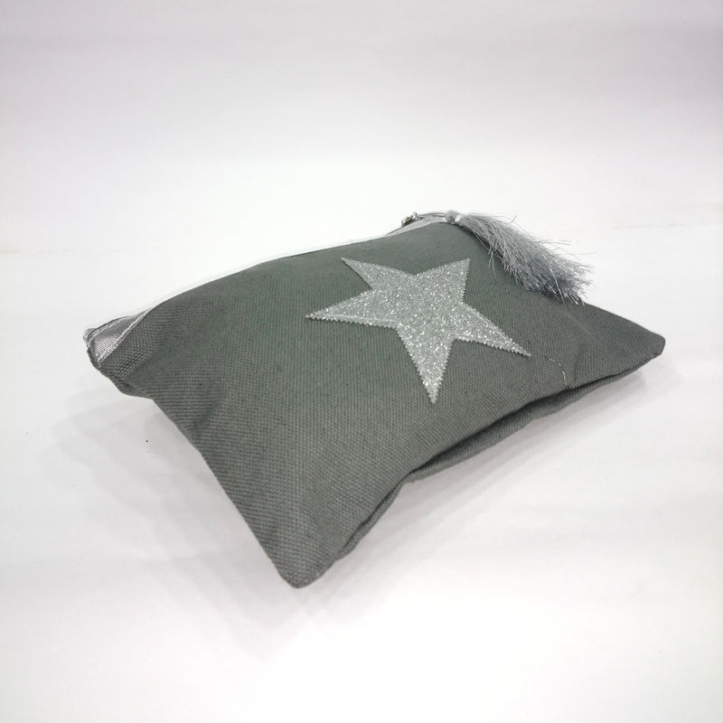 Silver Star Cosmetic/Travel Pouch in Grey Color - BestP : Best Product at Best Price