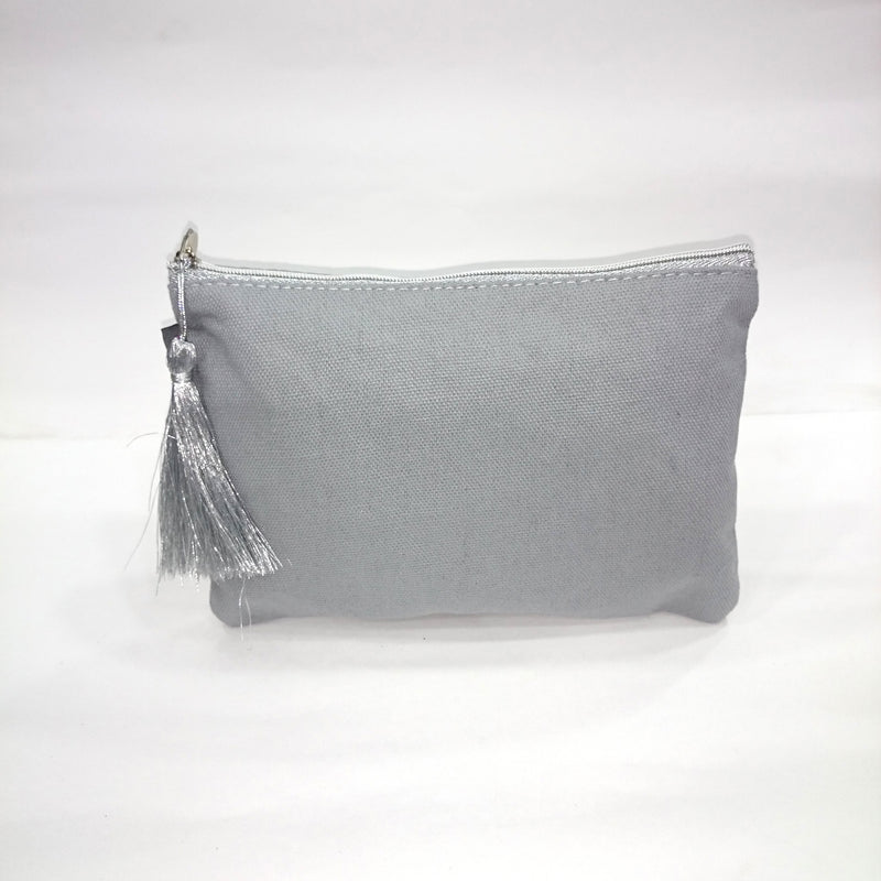 Solid Cosmetic/Travel Pouch in Light Grey Color - BestP : Best Product at Best Price