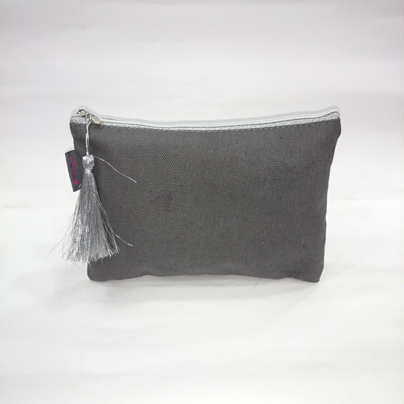 Solid Cosmetic/Travel Pouch in Grey Color - BestP : Best Product at Best Price