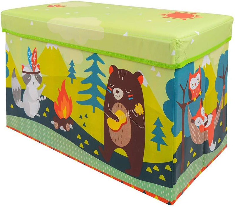 BestP Cute Bear Print Storage Box | Folding Storage Box | Under Lid Storage with Padded Seat - BestP : Best Product at Best Price