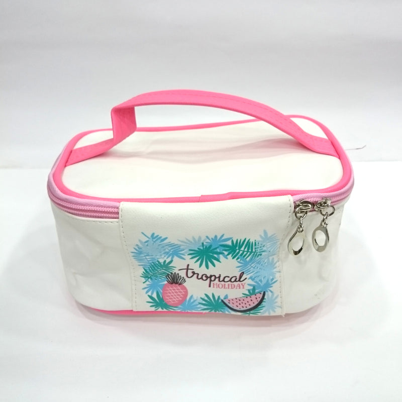 Holiday Print Cosmetic/Travel Bag in White Color - BestP : Best Product at Best Price