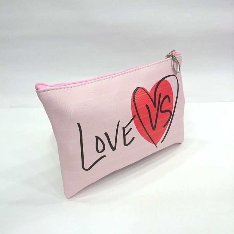 Love Print Cosmetic/Travel Pouch in Light Pink Color - BestP : Best Product at Best Price