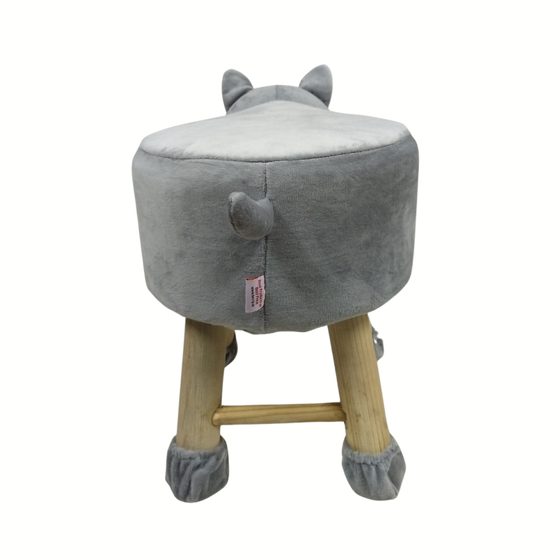 Wooden Animal Stool for Kids (Fox)| With Removable Soft Fabric Cover | (Fox)