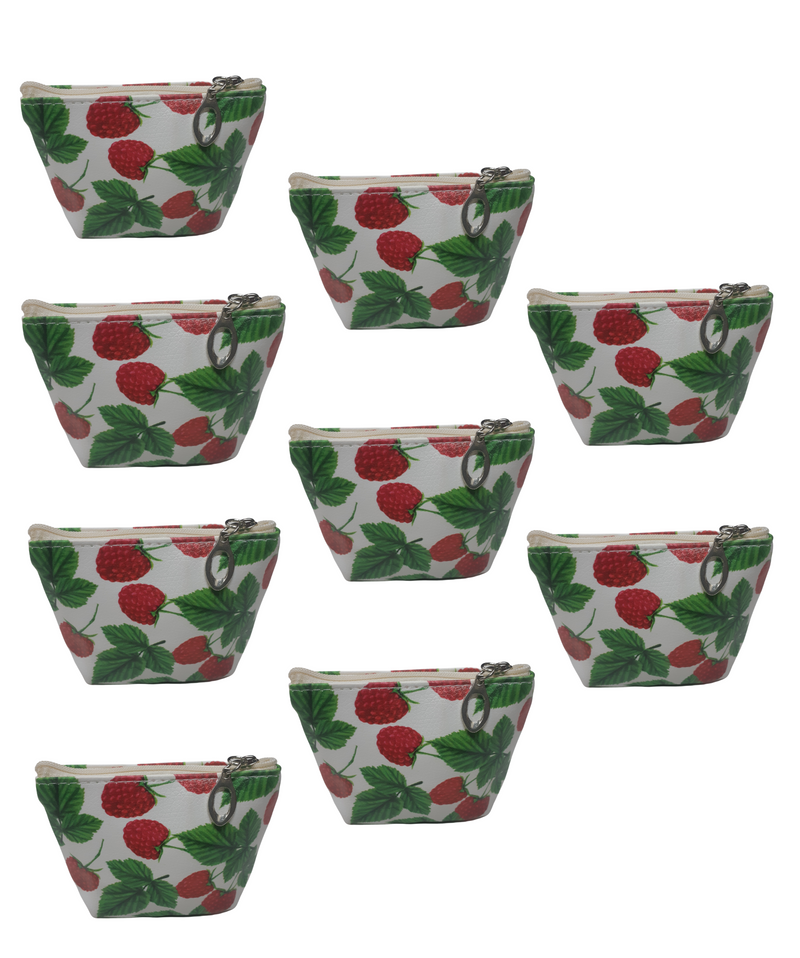 BestP Fashionable Coin Pouch for Women Man &Girls ( White ) Strawberry Design Coin Pouch 9 Pcs Set