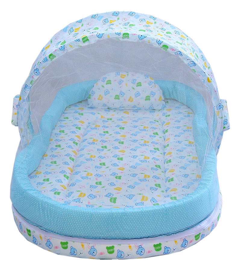 BestP Baby Mattress with Mosquito Net and Bumper Guard (Blue) - BestP : Best Product at Best Price