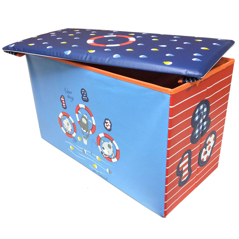 BestP Fisher Dogs Print Storage Box | Folding Storage Box | Under Lid Storage with Padded Seat - BestP : Best Product at Best Price